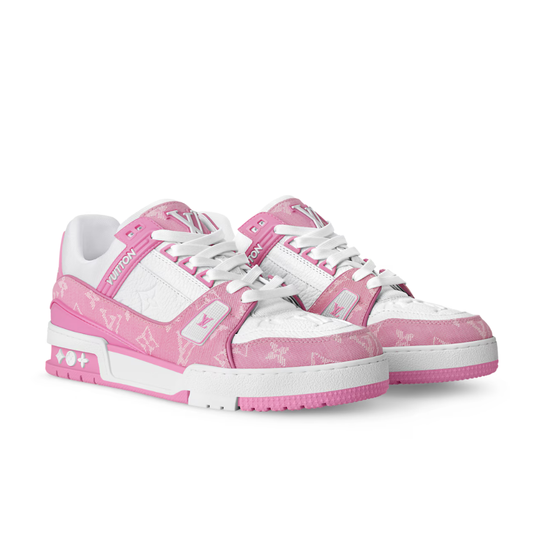Baskets Monogram Rose Blanc