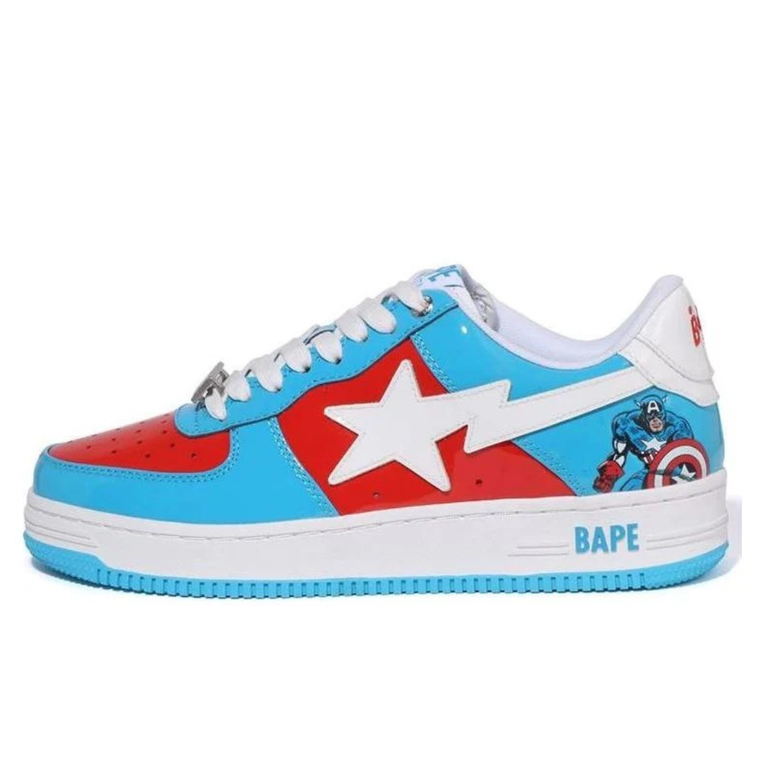 Bape Bapesta Bleu Captain America
