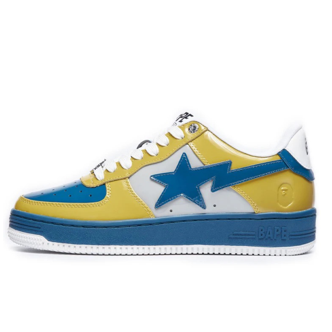 Bape Bapesta Jaune Bleu Blanc