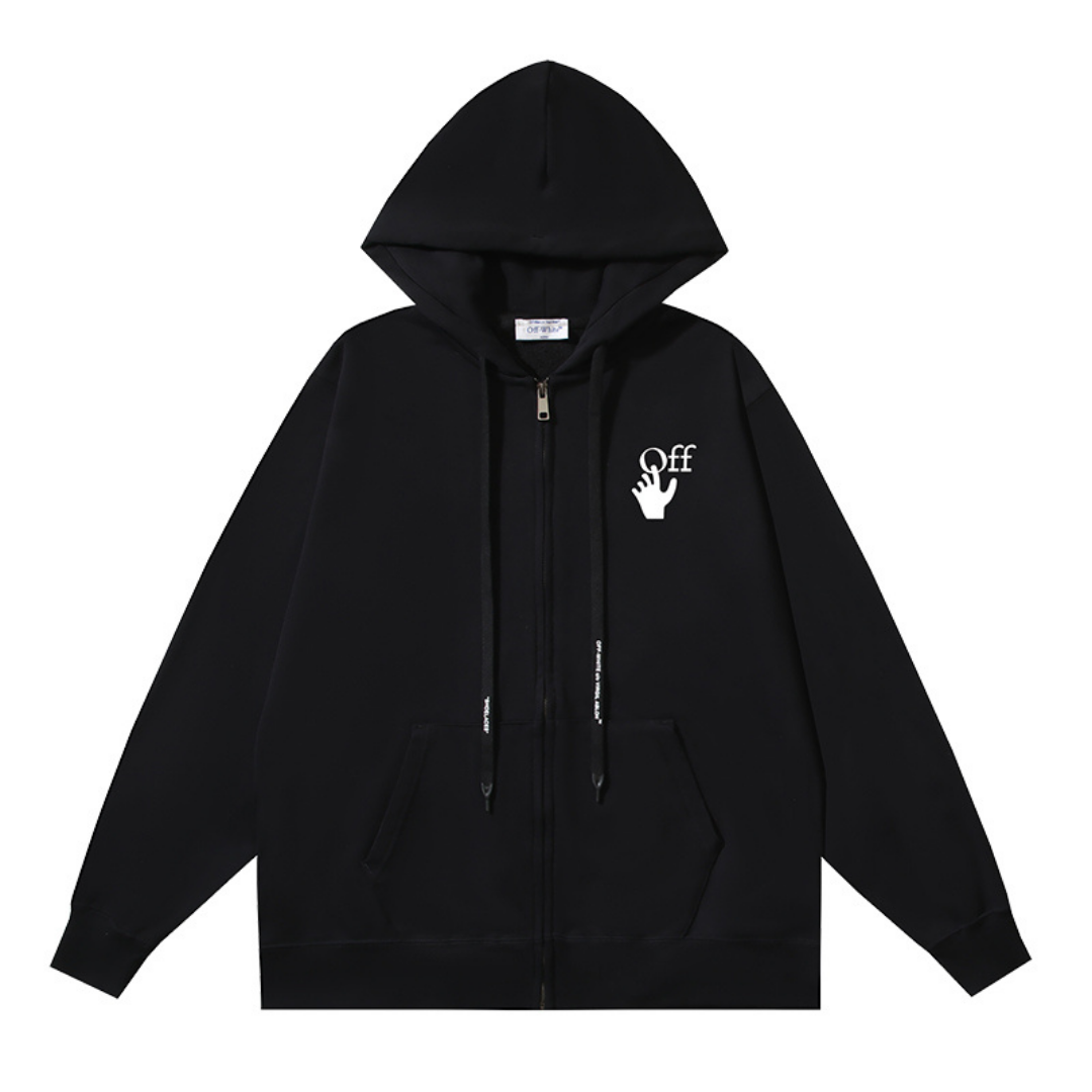 Sweat à Capuche Off-W Monogram Zippé