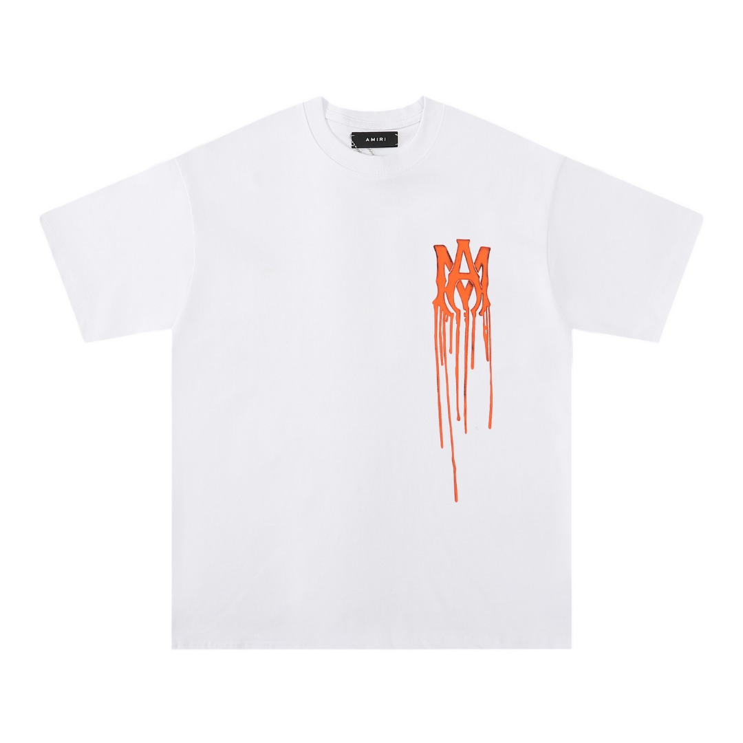 T-Shirt Amr Paint Drip AM Blanc