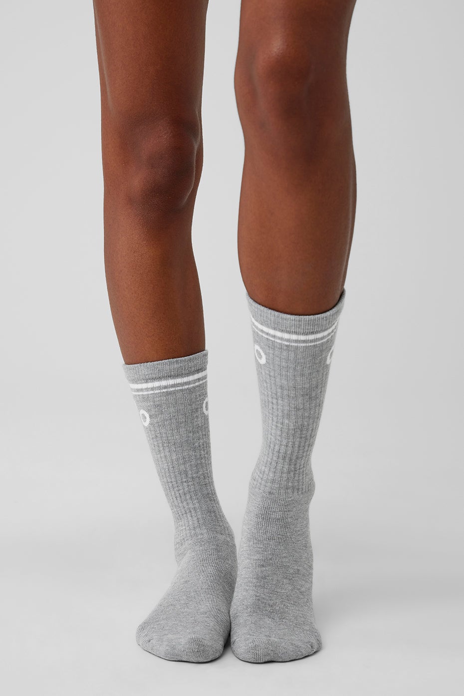 Retro Unisex Heather Grey / White Socks