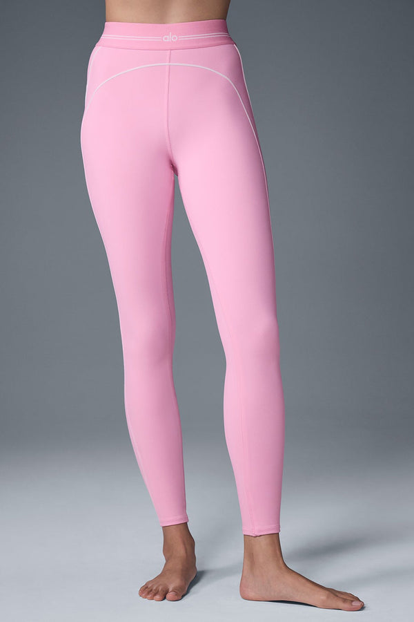 High-Waist Heart Throb Airbrush Soft Pink Legging