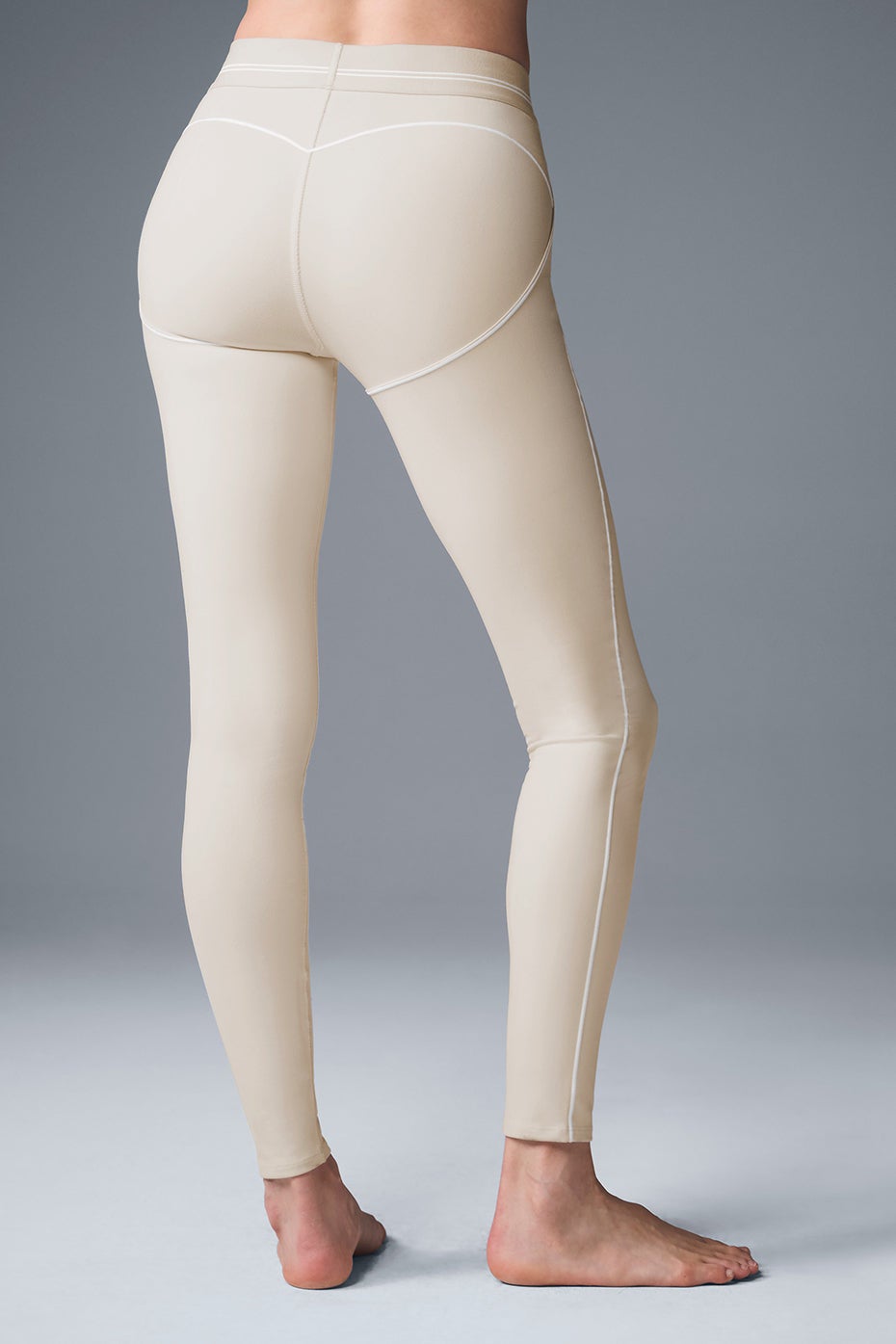 High-Waist Heart Throb Airbrush Oatmeal Legging