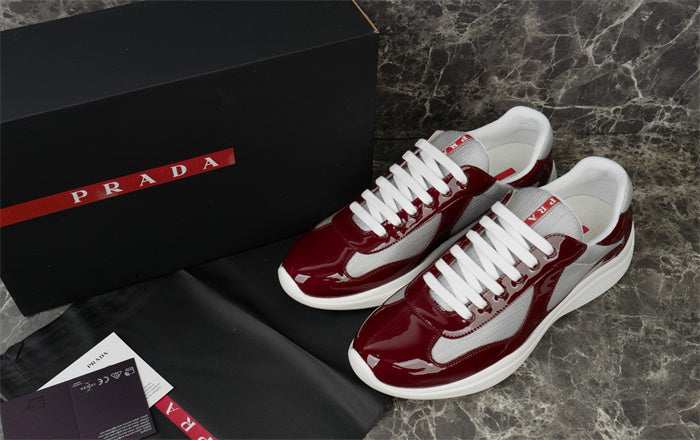LEDER AMERICAS CUP PATENT Cuir BURGUNDY