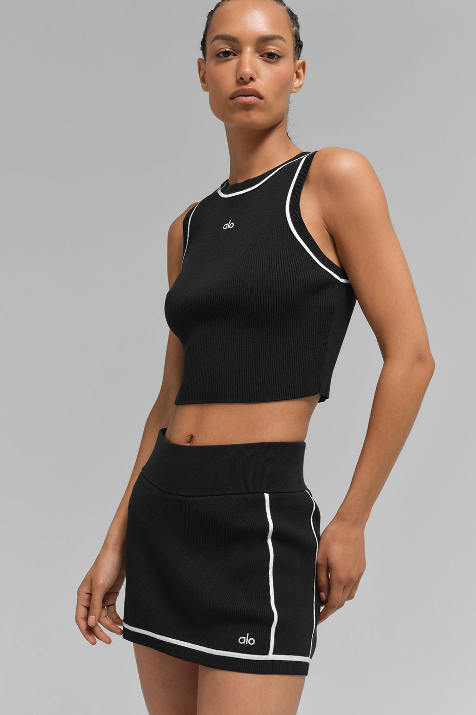 Ribbed Knit Highline Cropped Tank