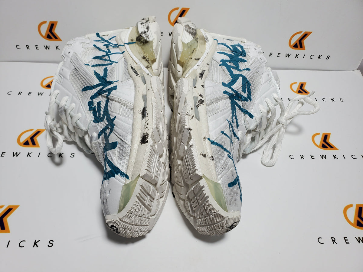 BALENCI Runner Graffiti Blanc Bleu