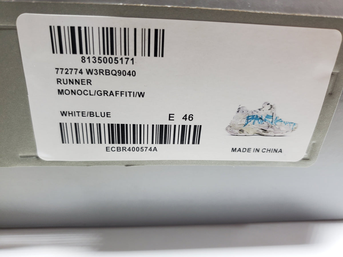 BALENCI Runner Graffiti Blanc Bleu