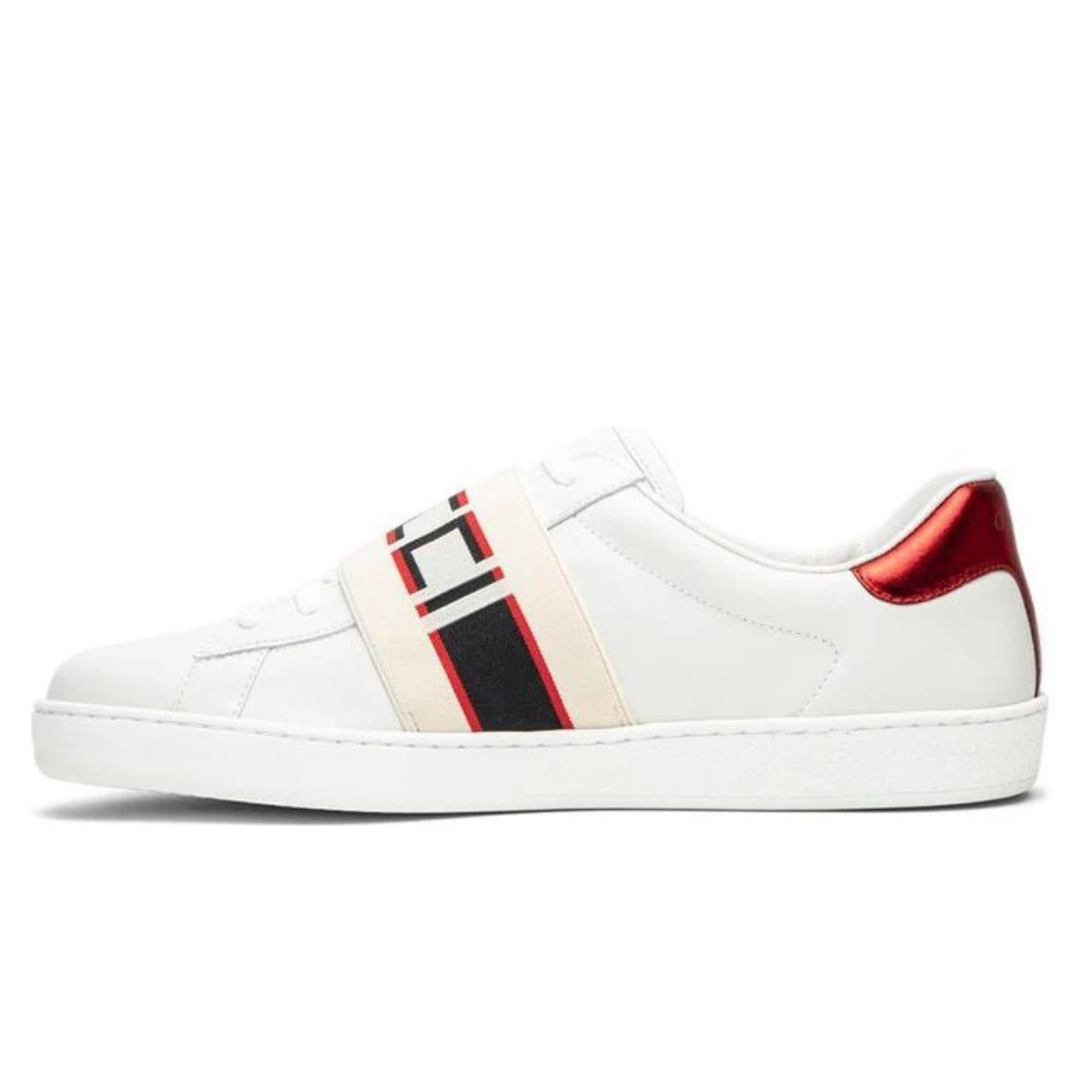 Stripe Cuir Blanc Rouge Noir