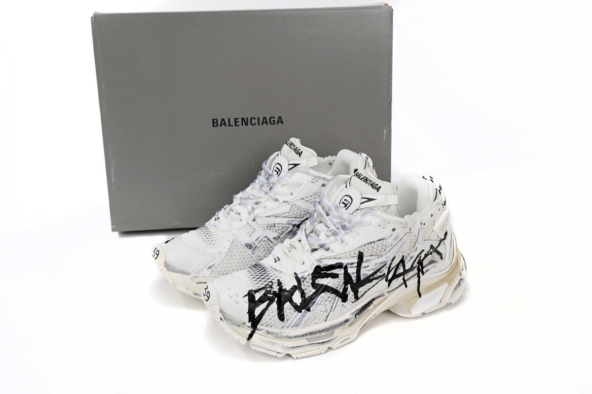BALENCI Runner Graffiti Blanc
