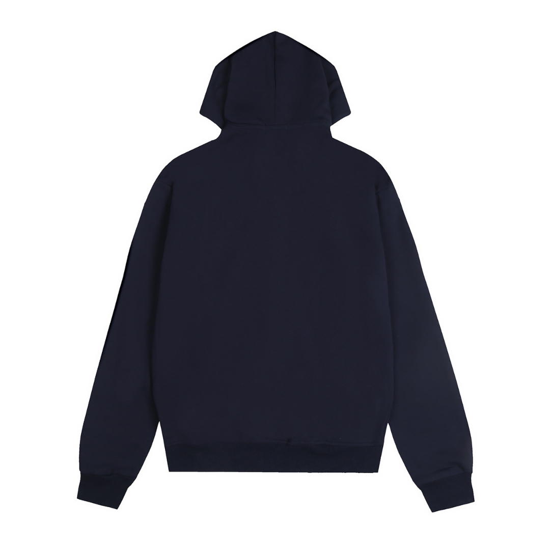 Sweat à Capuche Polo Bleu Marine Zippé