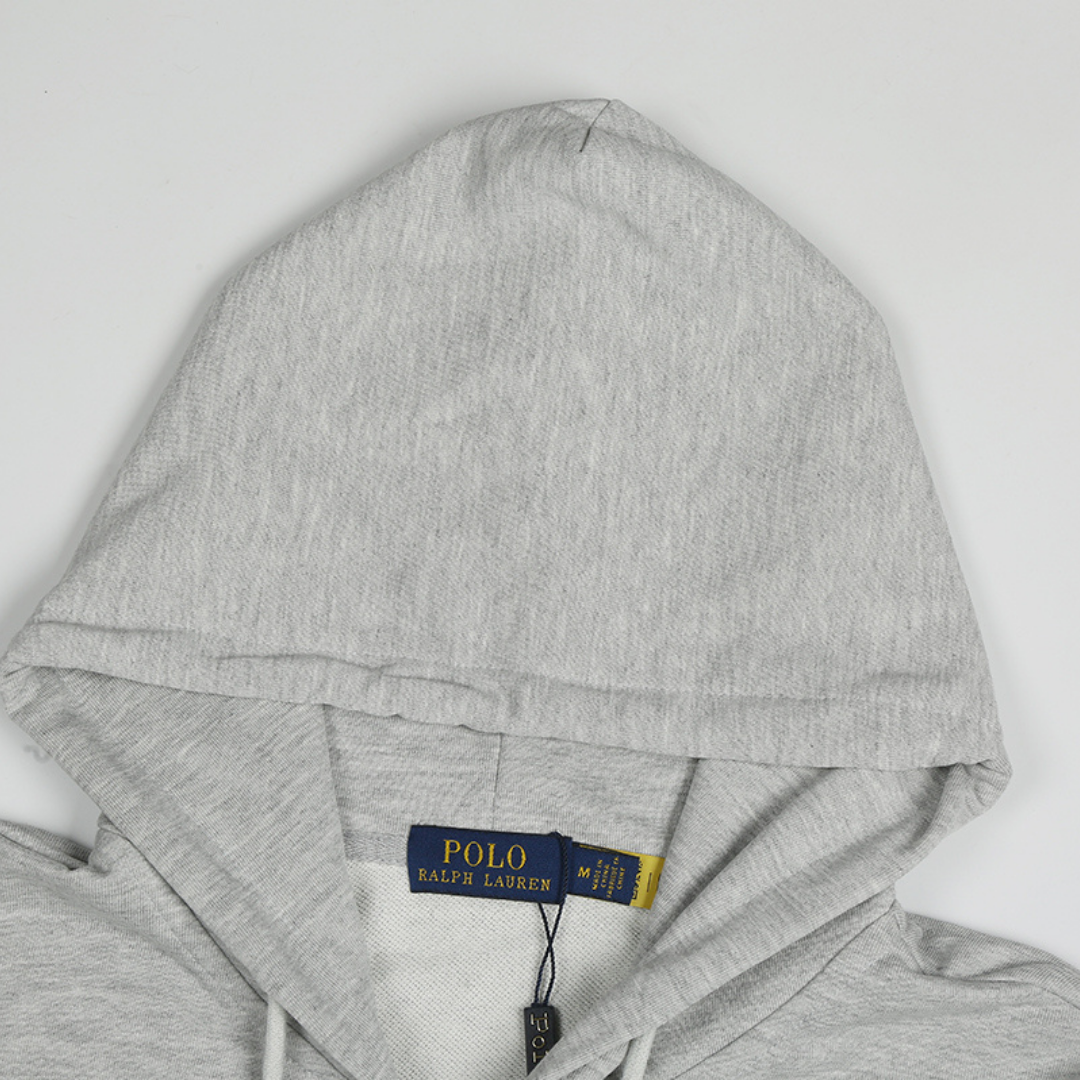 Sweat à Capuche Polo Gris Zippé