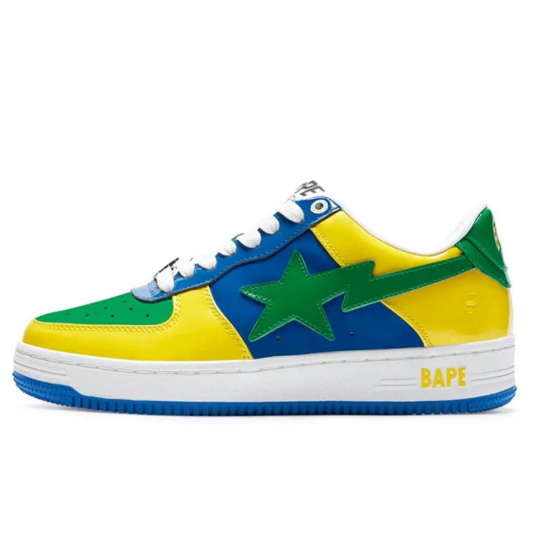 Bape Bapesta Jaune Bleu