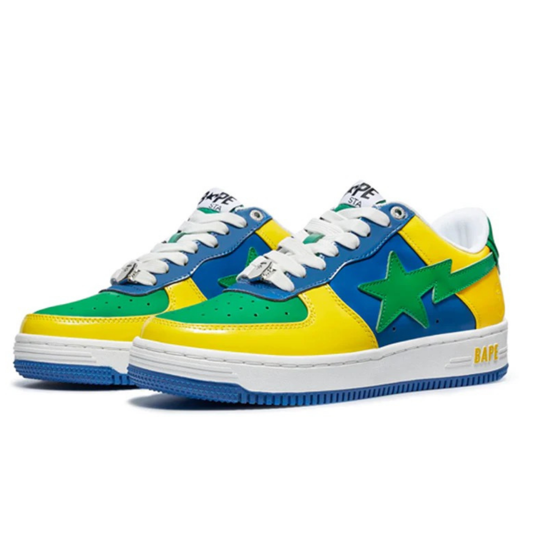 Bape Bapesta Jaune Bleu