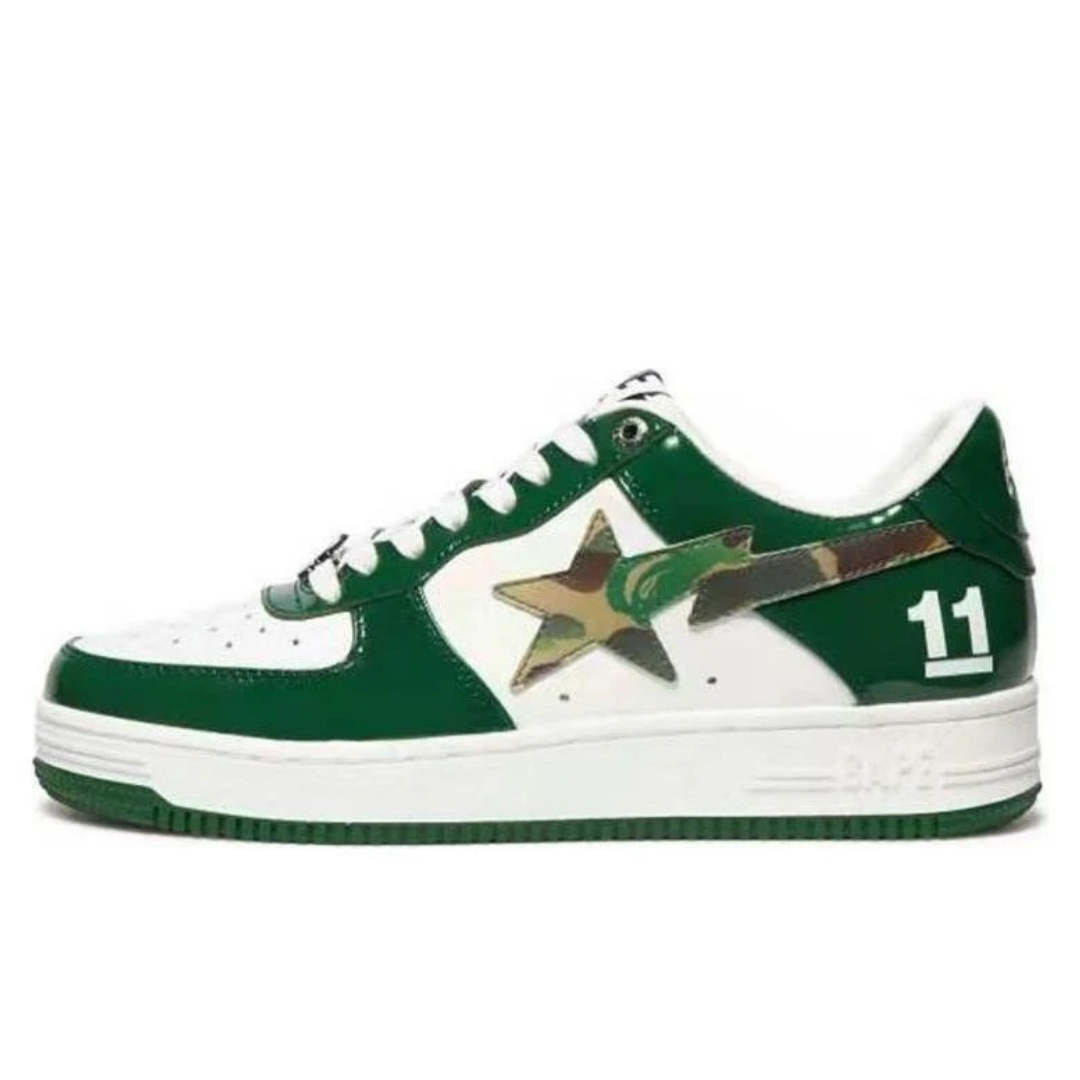 Bape Bapesta Dark Vert Camo Blanc