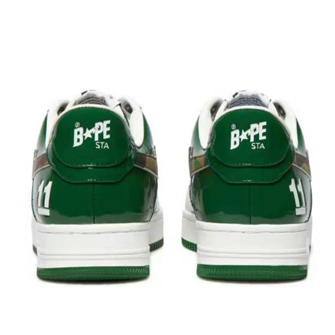 Bape Bapesta Dark Vert Camo Blanc