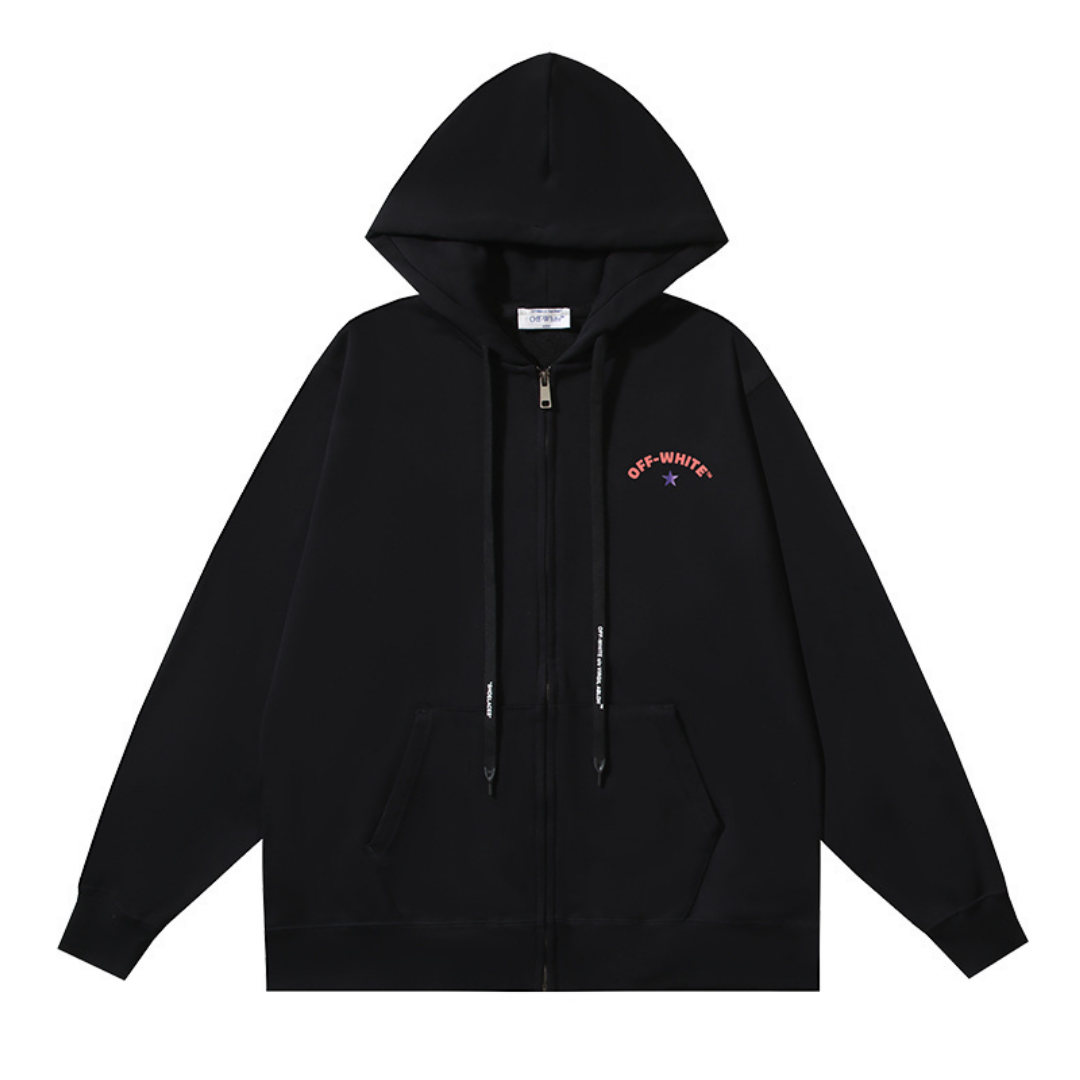 Sweat à Capuche Off-W Monogram Zippé