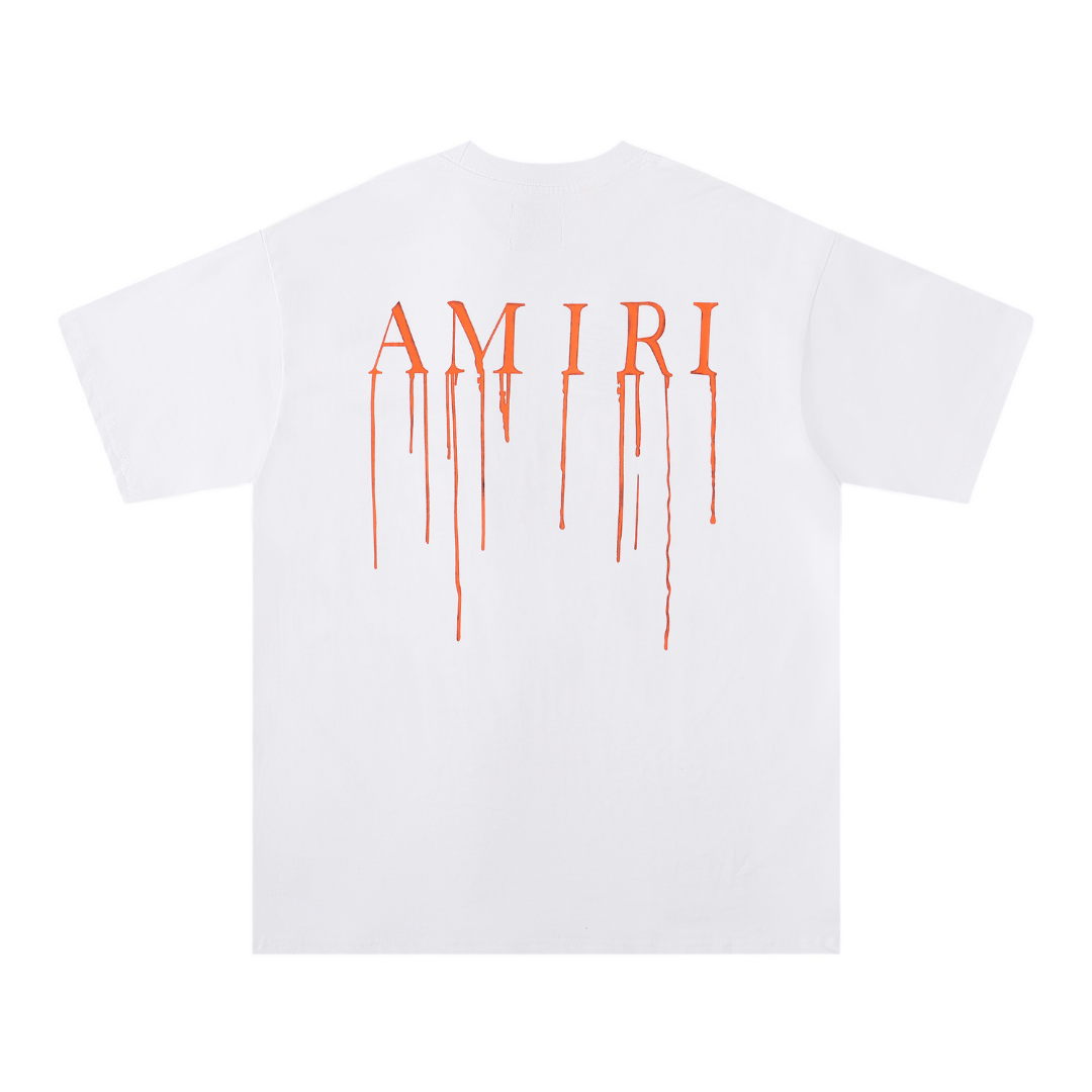 T-Shirt Amr Paint Drip AM Blanc