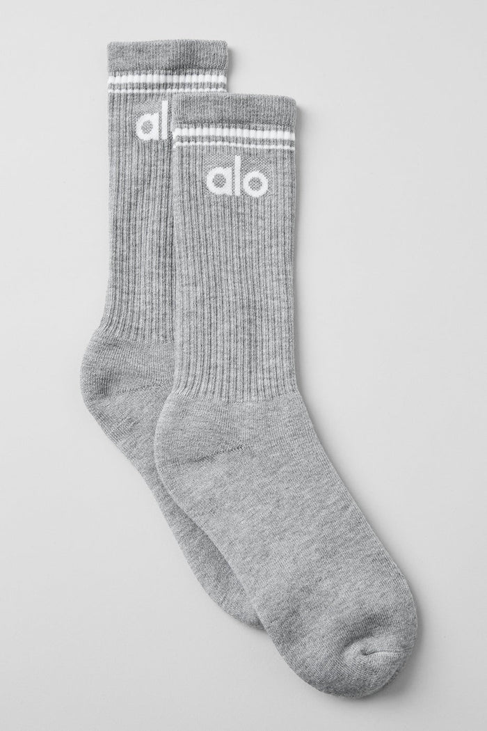 Retro Unisex Heather Grey / White Socks