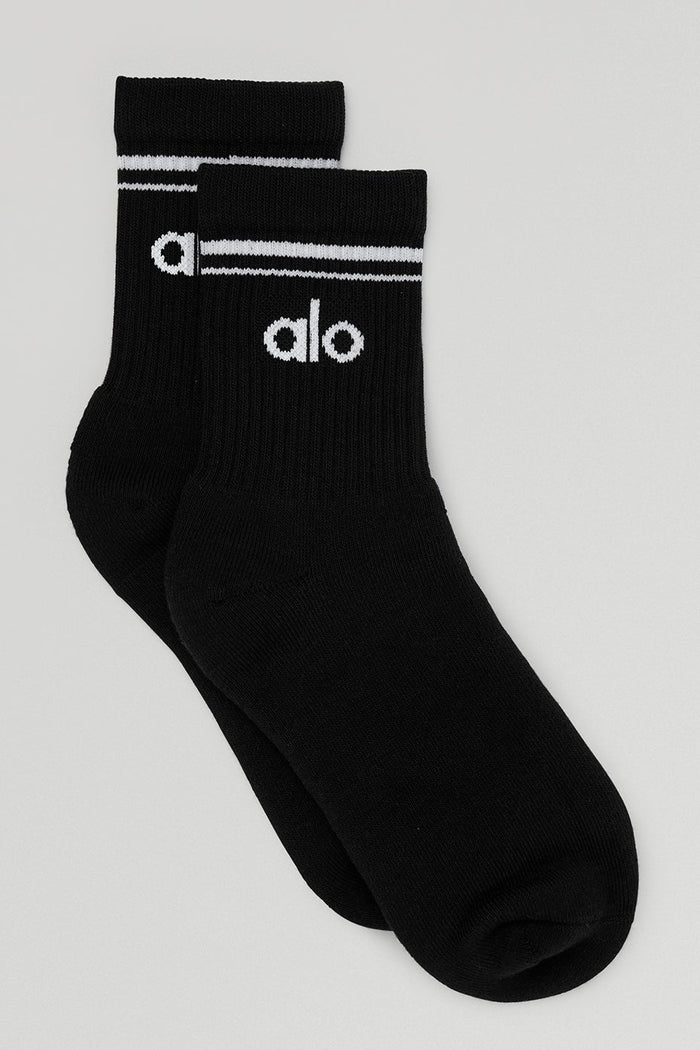 Retro Crew Unisex Black / White Socks