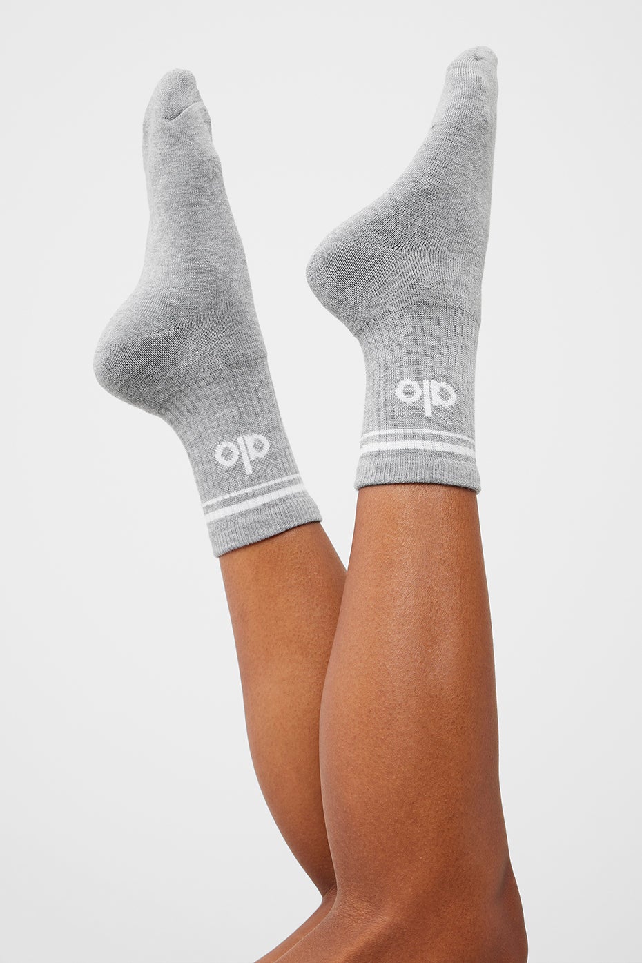 Retro Crew Unisex Heather Grey / White Socks