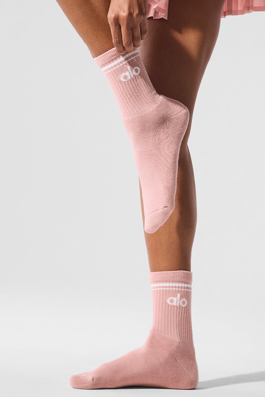 Retro Crew Unisex Pink Quartz / White Socks