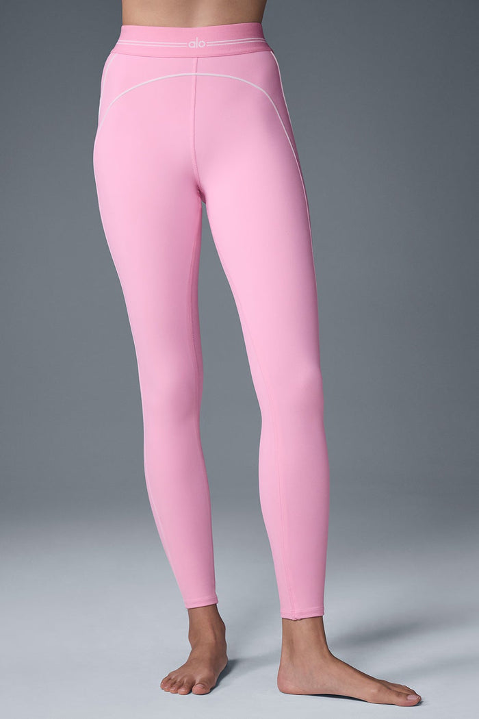 High-Waist Heart Throb Airbrush Soft Pink Legging