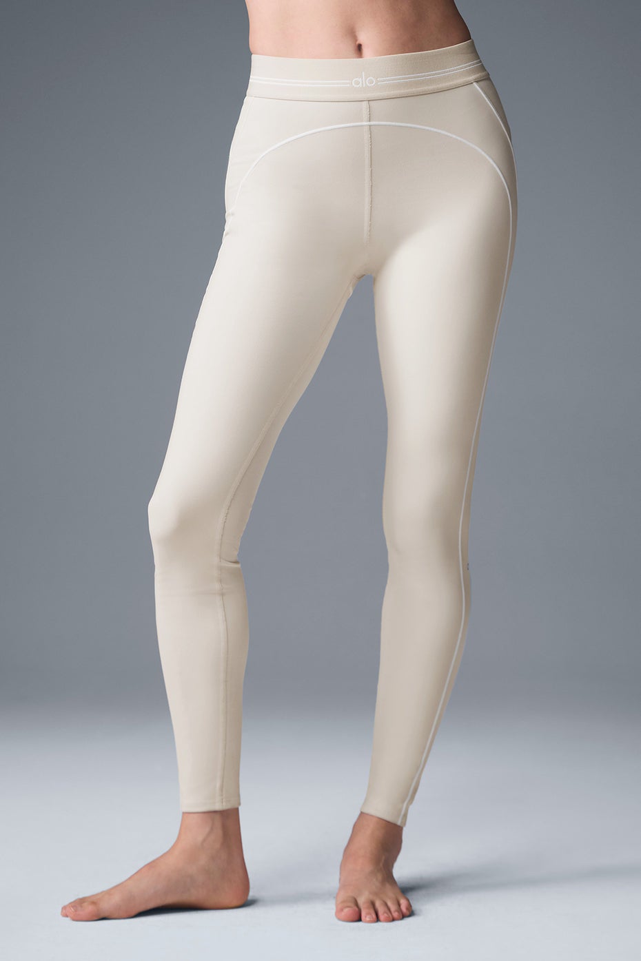 High-Waist Heart Throb Airbrush Oatmeal Legging