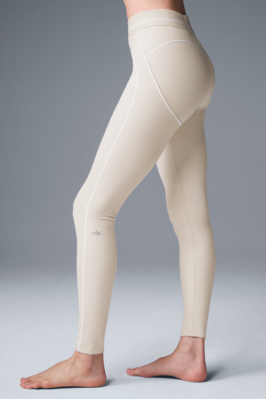 High-Waist Heart Throb Airbrush Oatmeal Legging