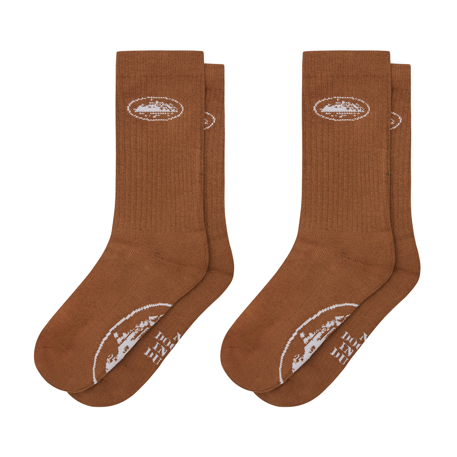 Corteiz Brown Alcatraz Socks