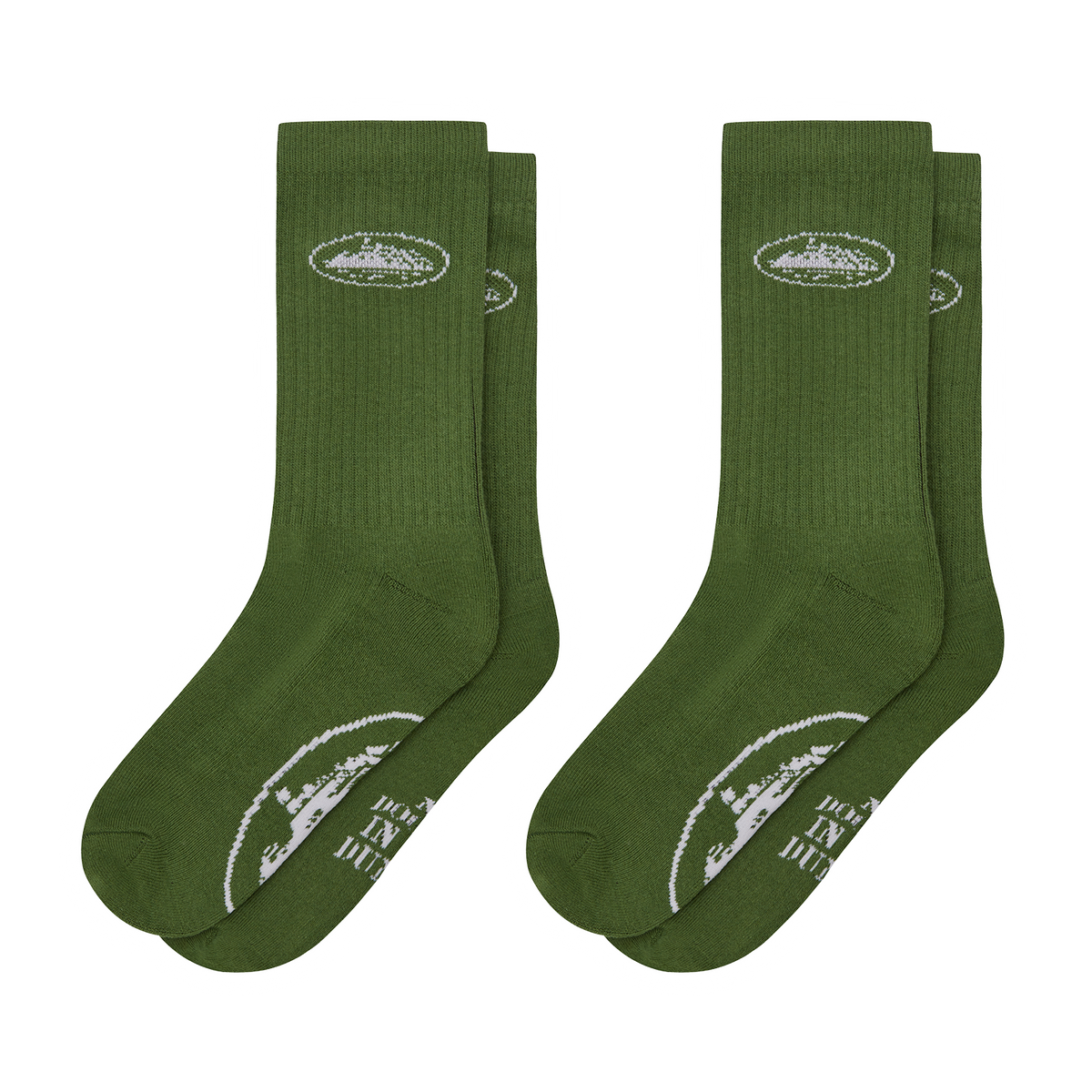 Corteiz Green Alcatraz Socks - 2 Pack