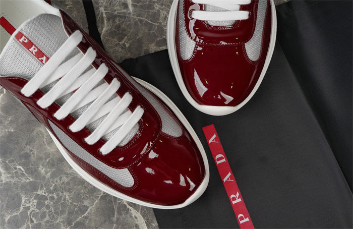 LEDER AMERICAS CUP PATENT Cuir BURGUNDY