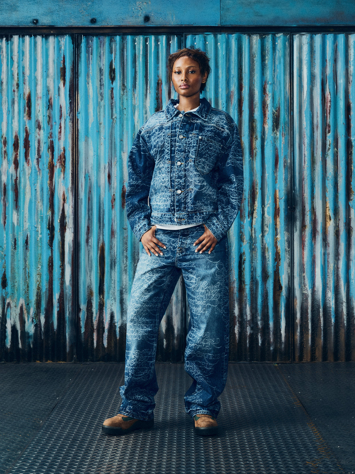 Corteiz Handwritten Baggy Jeans - Midwash Indigo
