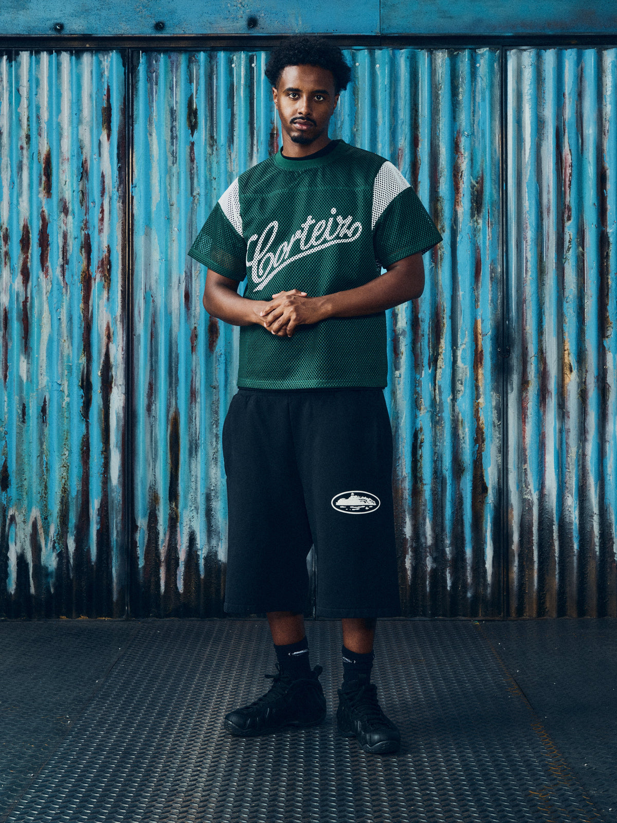 Corteiz Open Mesh Panel Jersey - Forest Green