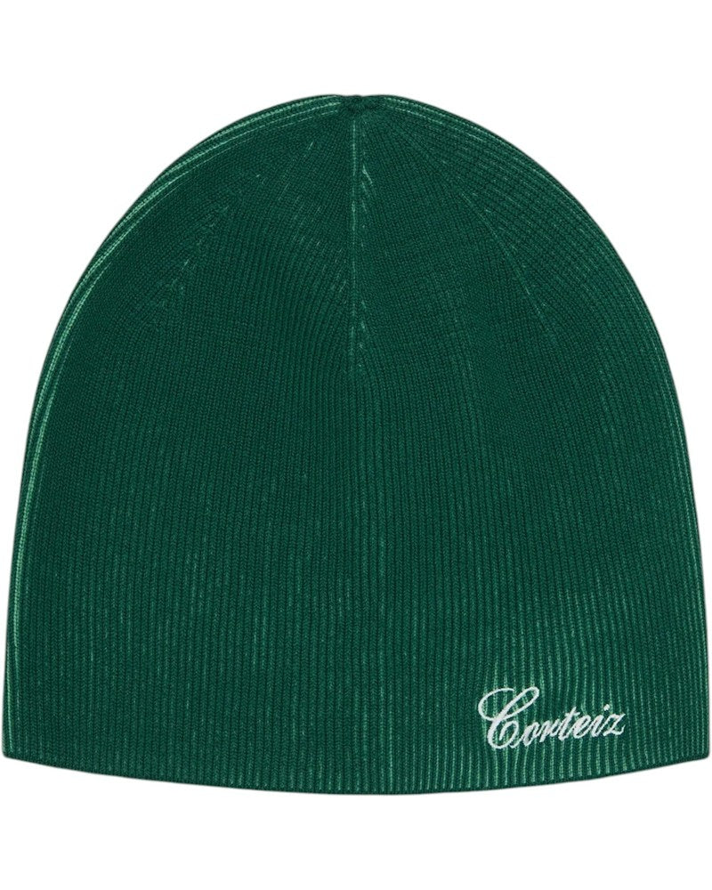 Corteiz 2 Tone Ribbed Knit Beanie - Green