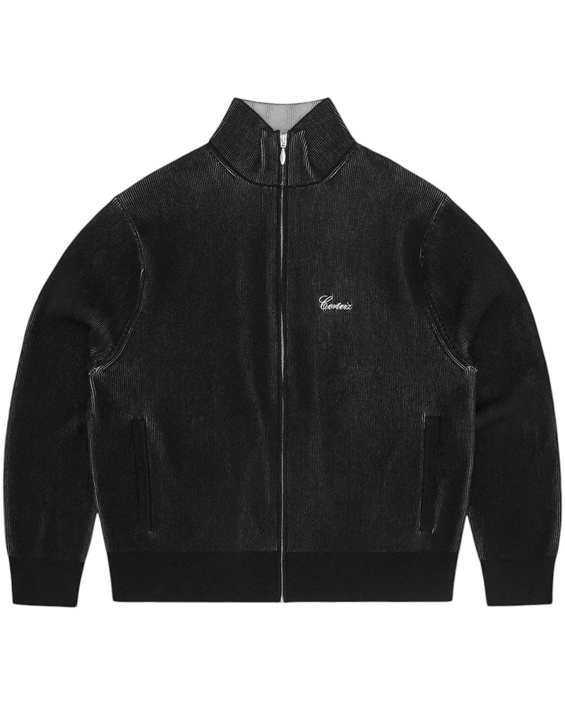 Corteiz 2 Tone Ribbed Knit Zip Up Top