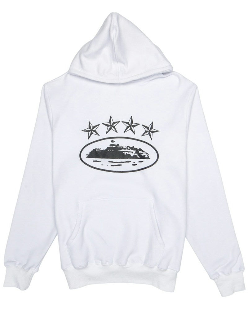 Corteiz 4Starz Alcatraz Hoodie - White