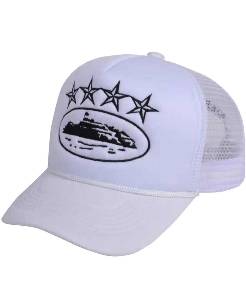 Corteiz 4Starz Alcatraz Trucker Hat - White