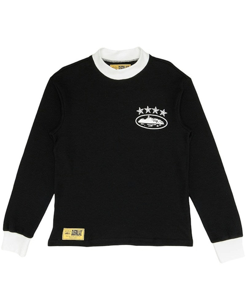 Corteiz 4Starz Alcatraz Waffle Longsleeve Shirt - Black