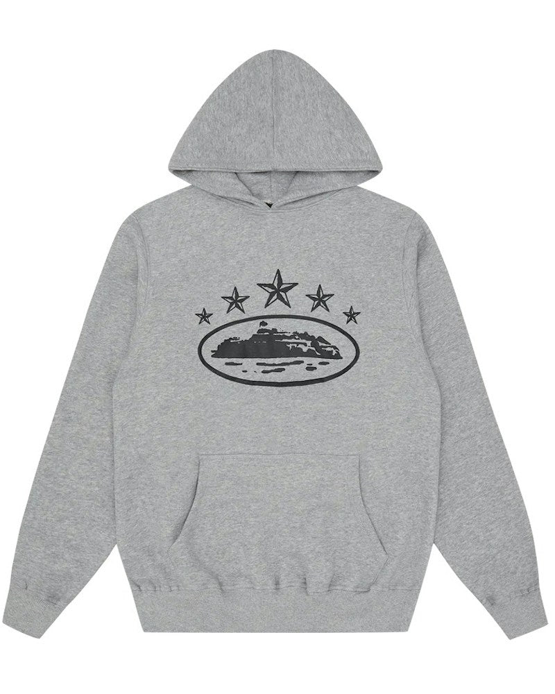 Corteiz 5 Starz Alcatraz Hoodie - Grey
