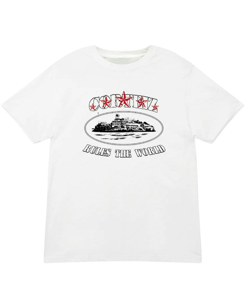 Corteiz 5 Starz Alcatraz Tee - White