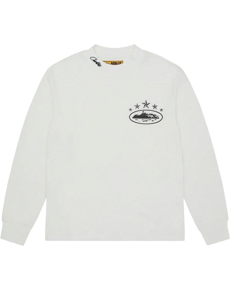 Corteiz 5 Starz Alcatraz Waffle Longsleeve - White