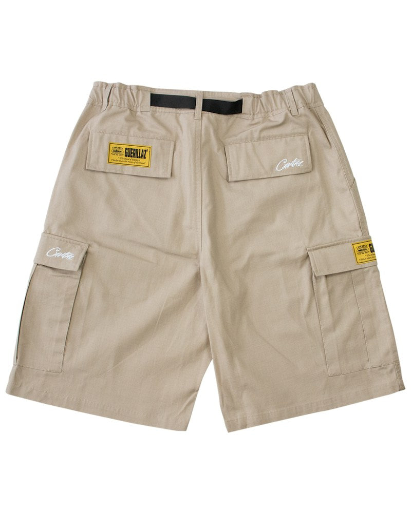 Corteiz Alcatraz Cargo Shorts - Beige