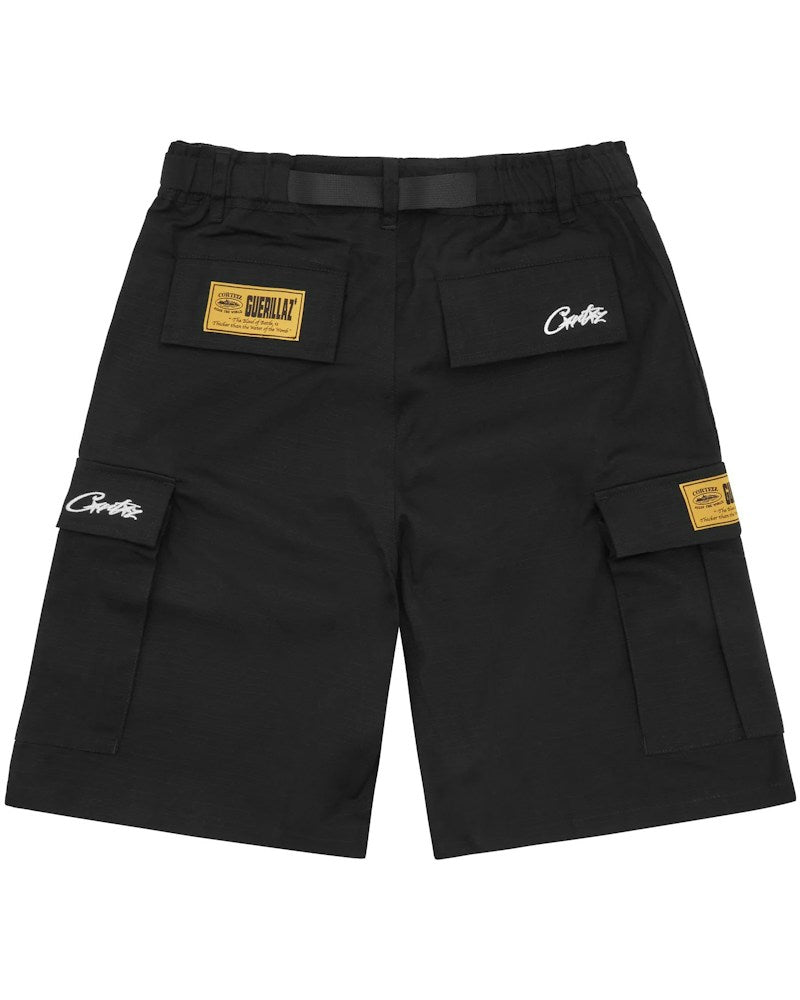 Corteiz Alcatraz Cargo Shorts - Black