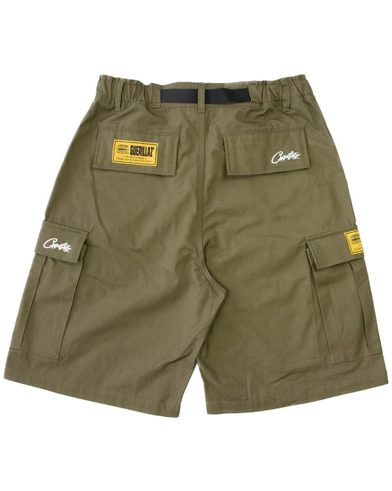 Corteiz Alcatraz Cargo Shorts - Khaki Green