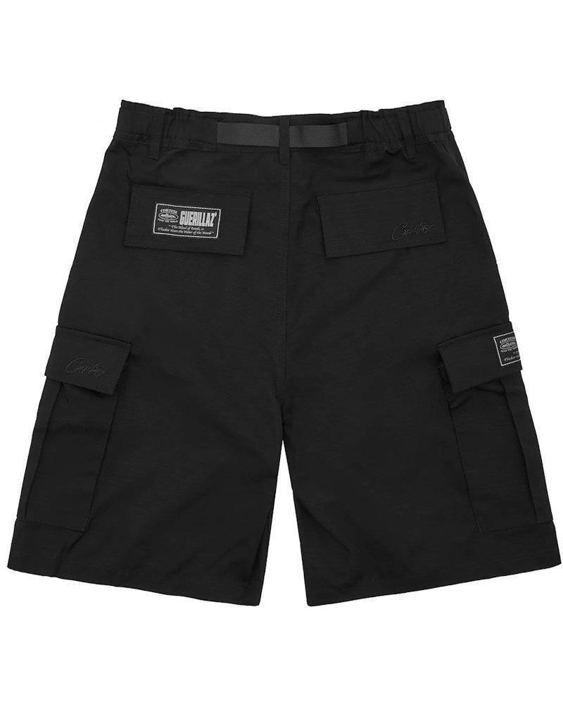 Corteiz Alcatraz Cargo Shorts - Triple Black