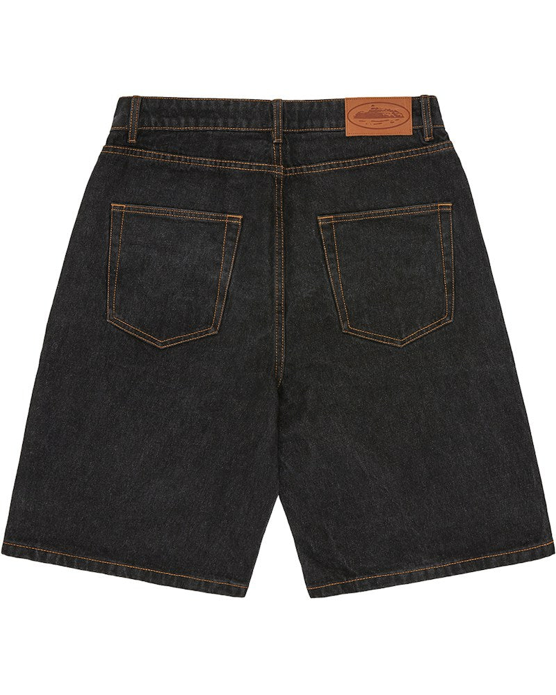 Corteiz Alcatraz Denim Shorts - Washed Black