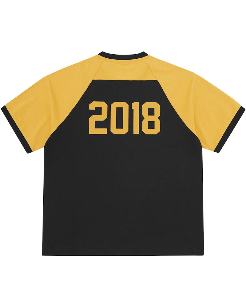 Corteiz Alcatraz Eagle Raglan Tee - Black/Yellow
