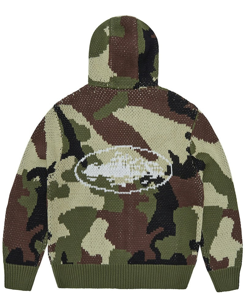 Corteiz Alcatraz Heavy Knit Zip Hoodie - Camo