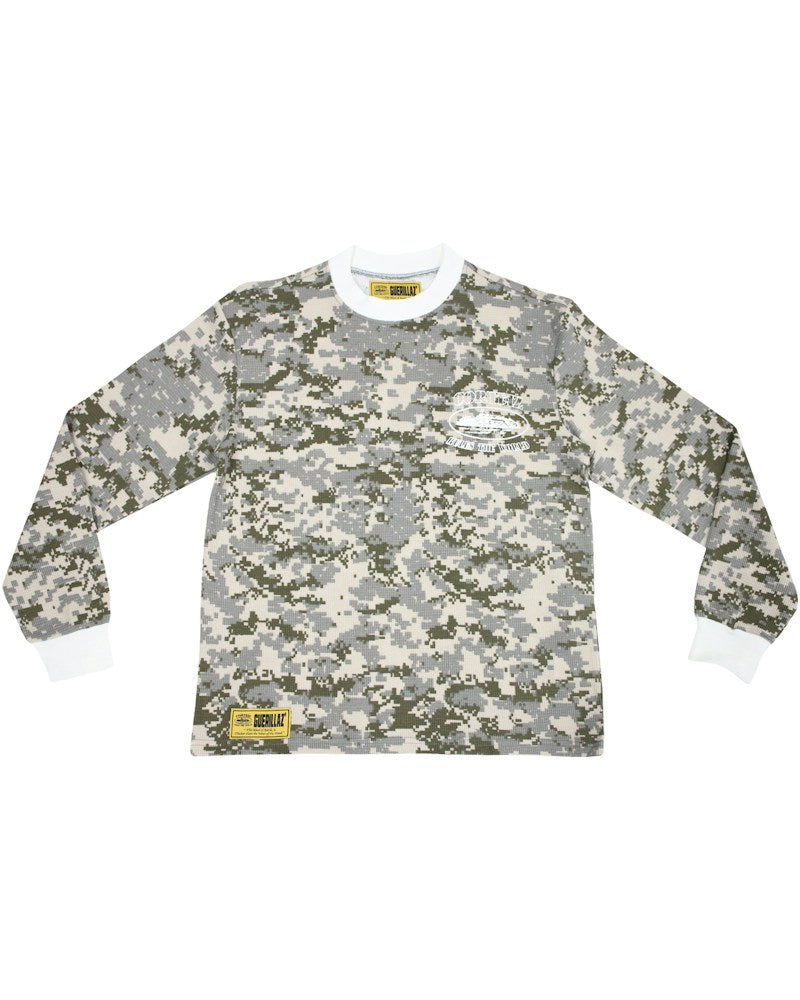 Corteiz Alcatraz Insignia Waffle Longsleeve Shirt - Digi Camo